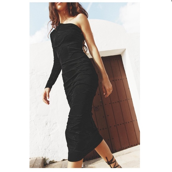 ZARA ASYMMETRIC KNIT DRESS NWT XS SIZE - Picture 5 of 8